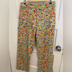 Big Bud Press rainbow blossom print work pants large